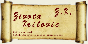 Života Krilović vizit kartica